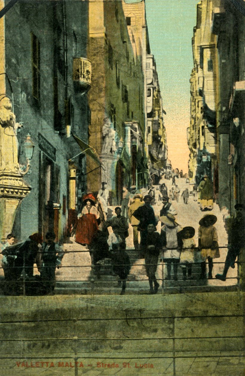 Valletta, Malta – Strada St. Lucia, c1918-c1939. od Unbekannt