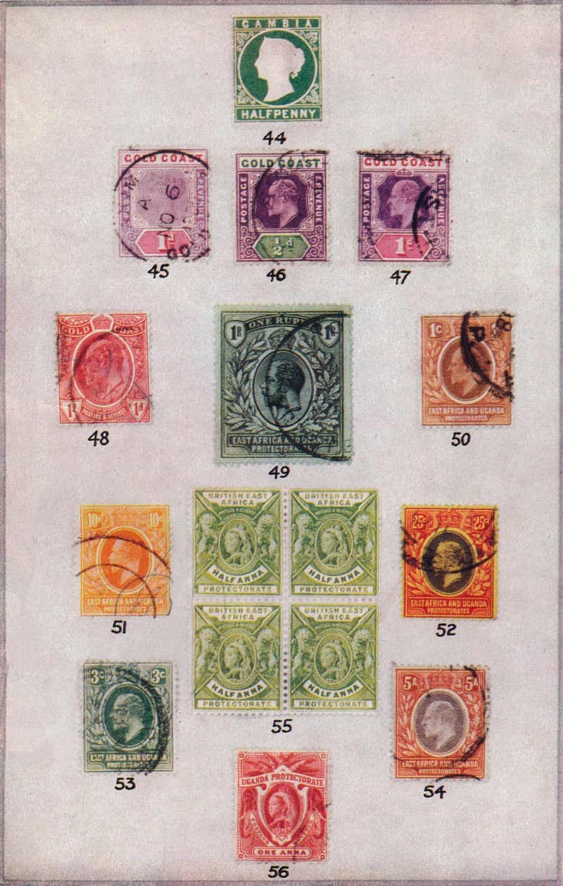 Různé známky Afriky č. 44-56, c1943, 1944 od Unbekannt