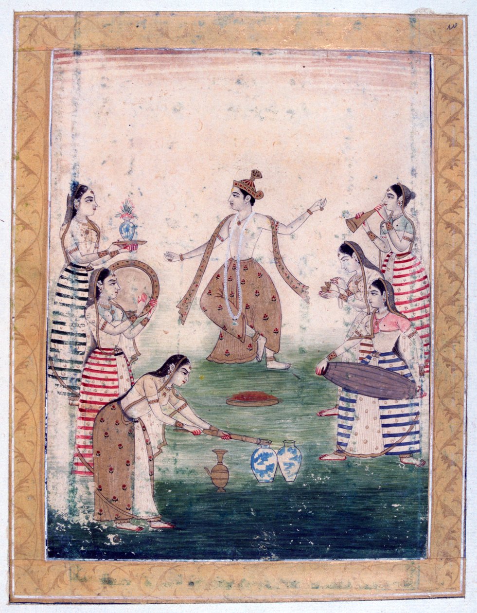 Vasanta Ragini, album Ragamala, škola Rádžasthánu, 19. století od Unbekannt