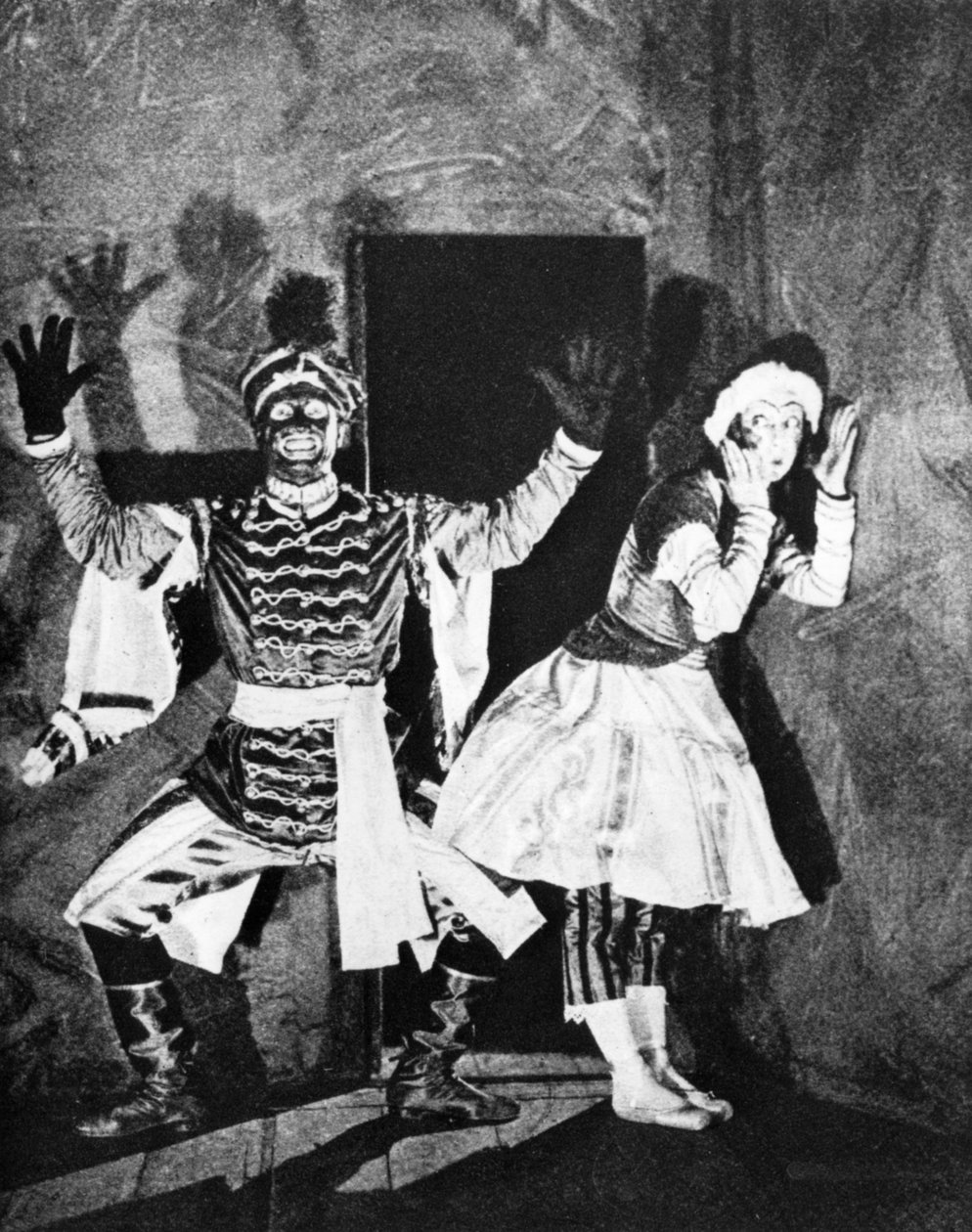 Václav Nižinskij, ruský baletní tanečník, v Petruško, Paříž, 1912, 1930 od Unbekannt