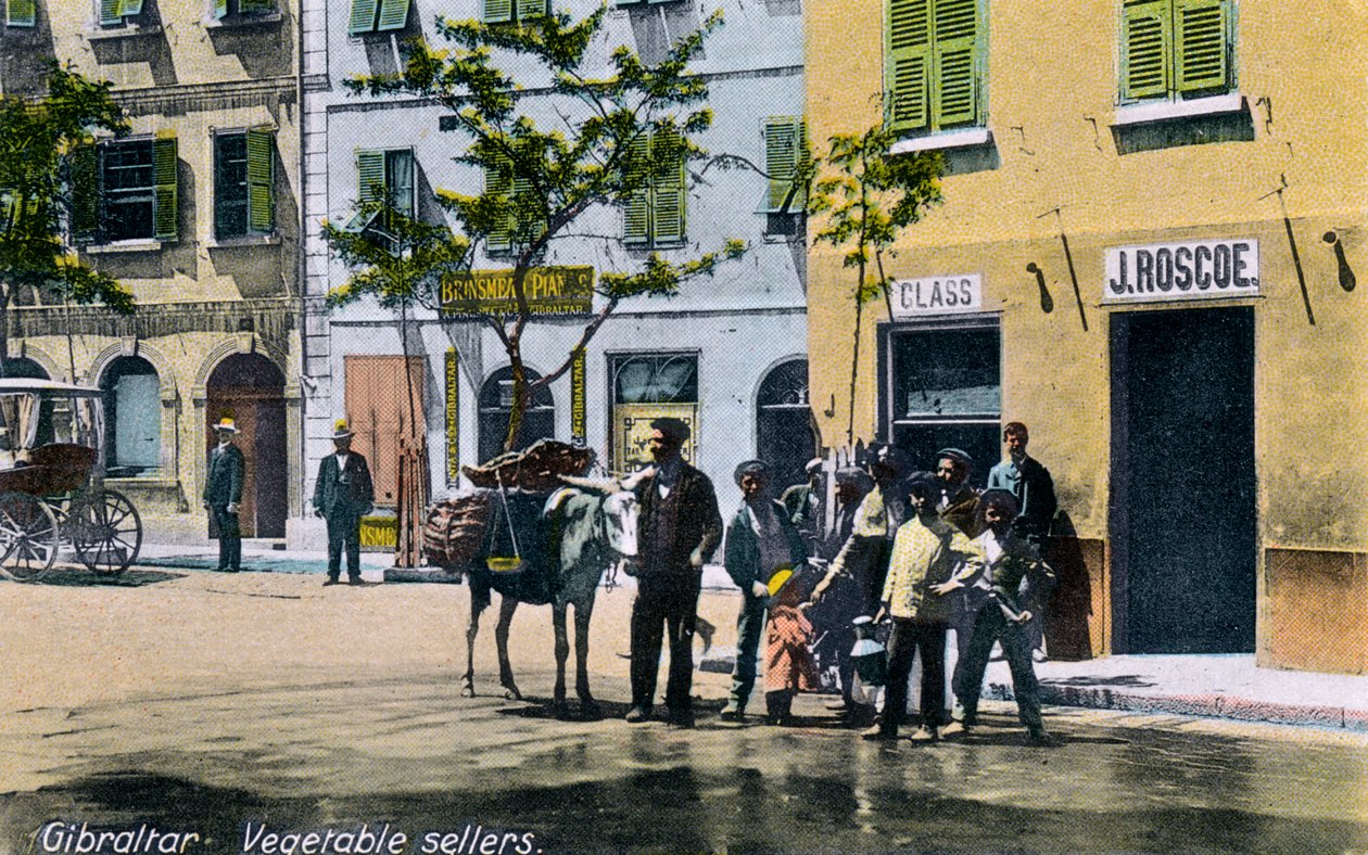 Prodejci zeleniny, Gibraltar, 1945 od Unbekannt