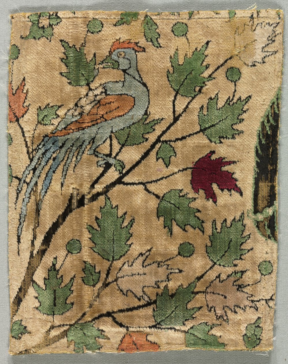 Velvet Fragment, Khusrau Sees Shirin Bathing, 1550-99. od Unbekannt