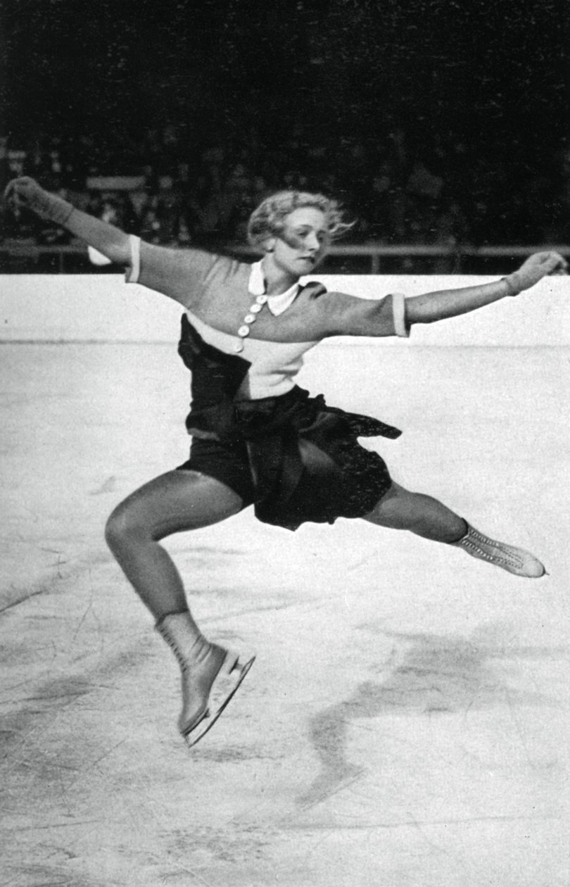 Věra Hrubá, česká krasobruslařka, zimní olympijské hry, Garmisch-Partenkirchen, Německo, 1936 od Unbekannt