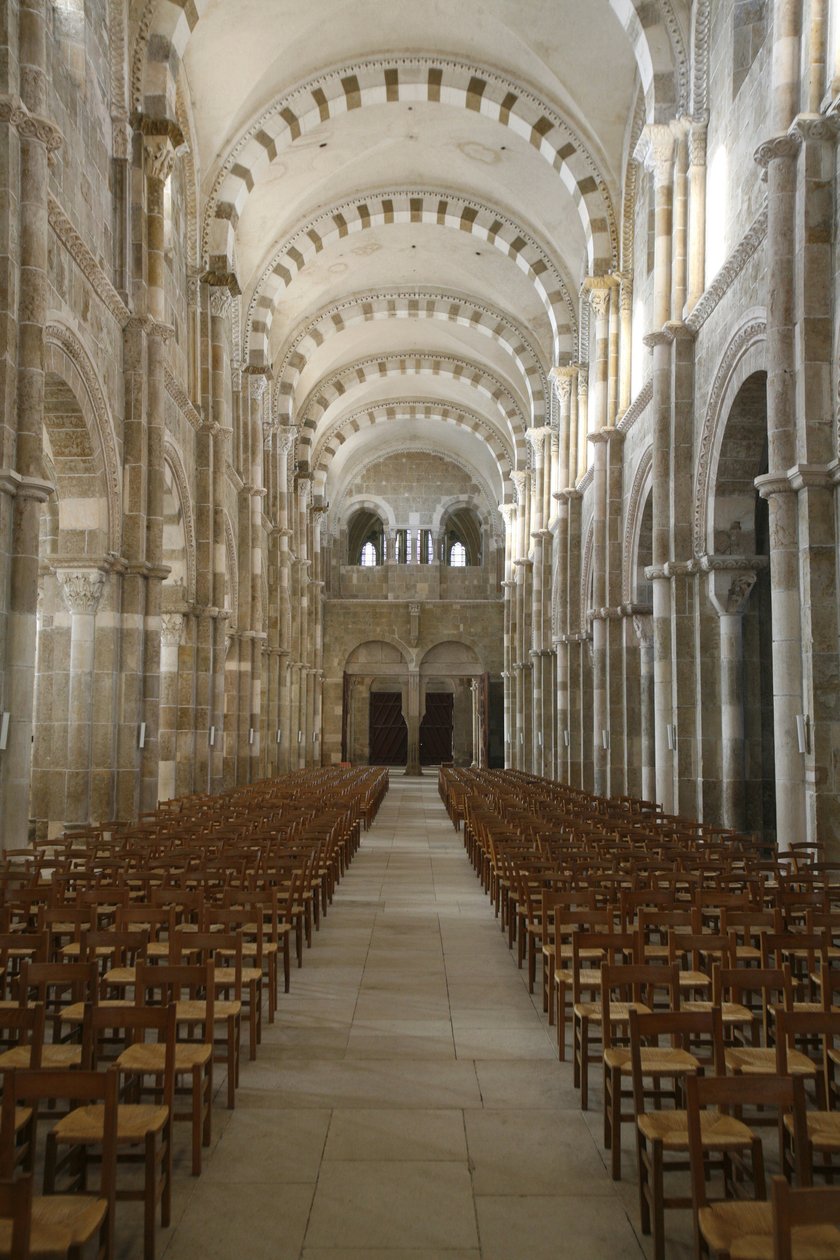 Vezelay Basilica Nave, Vezelay, Francie od Unbekannt