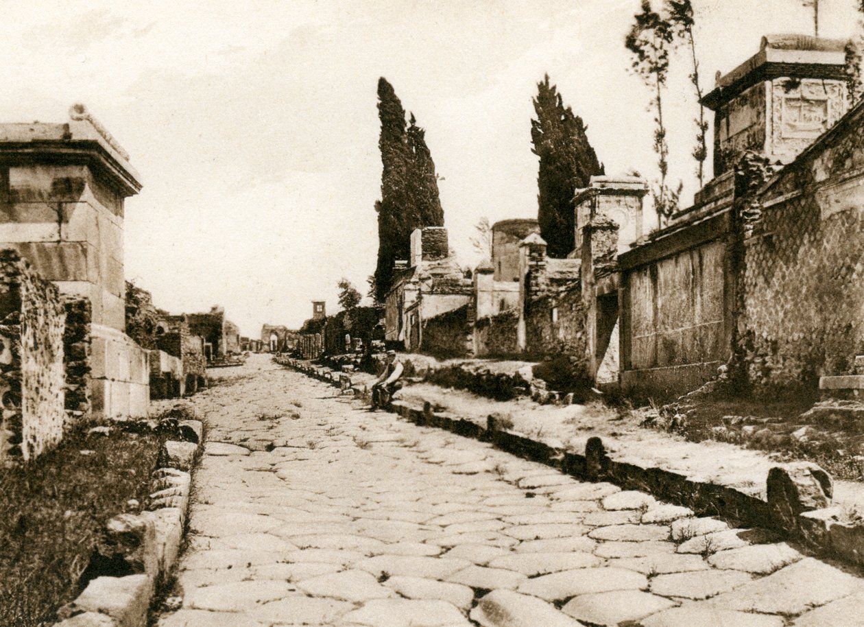 Via delle Tombe, Pompeje, Itálie, 1900 od Unbekannt