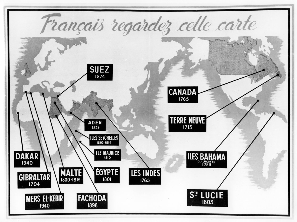 Vichyský francouzský protibritský propagandistický plakát, 1940-1944 od Unbekannt