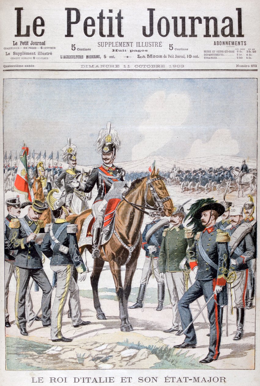 Victor Emmanuel III, král Itálie a jeho státní major, 1903 od Unbekannt