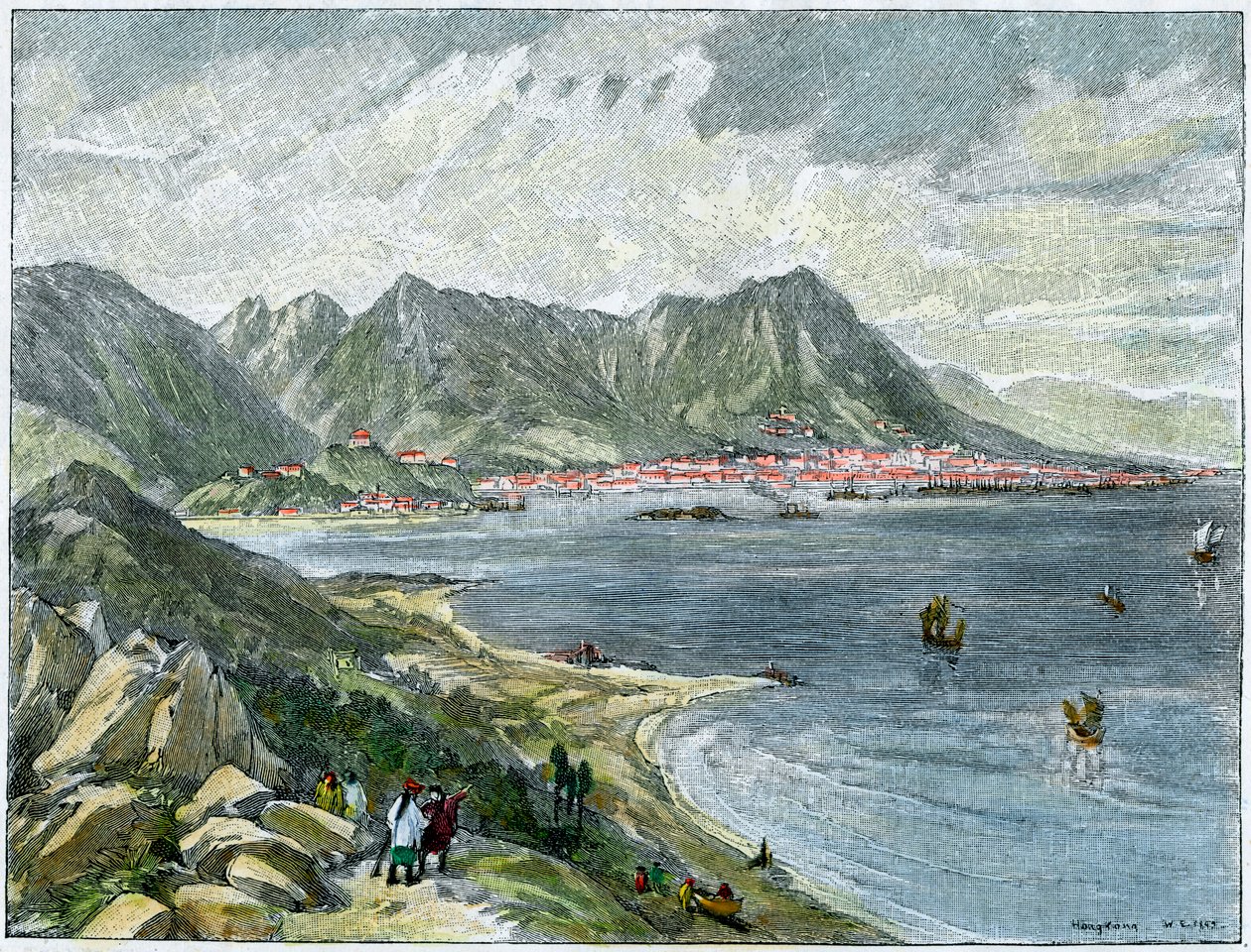Victoria, Hong Kong, z čínské pevniny, c1890 od Unbekannt