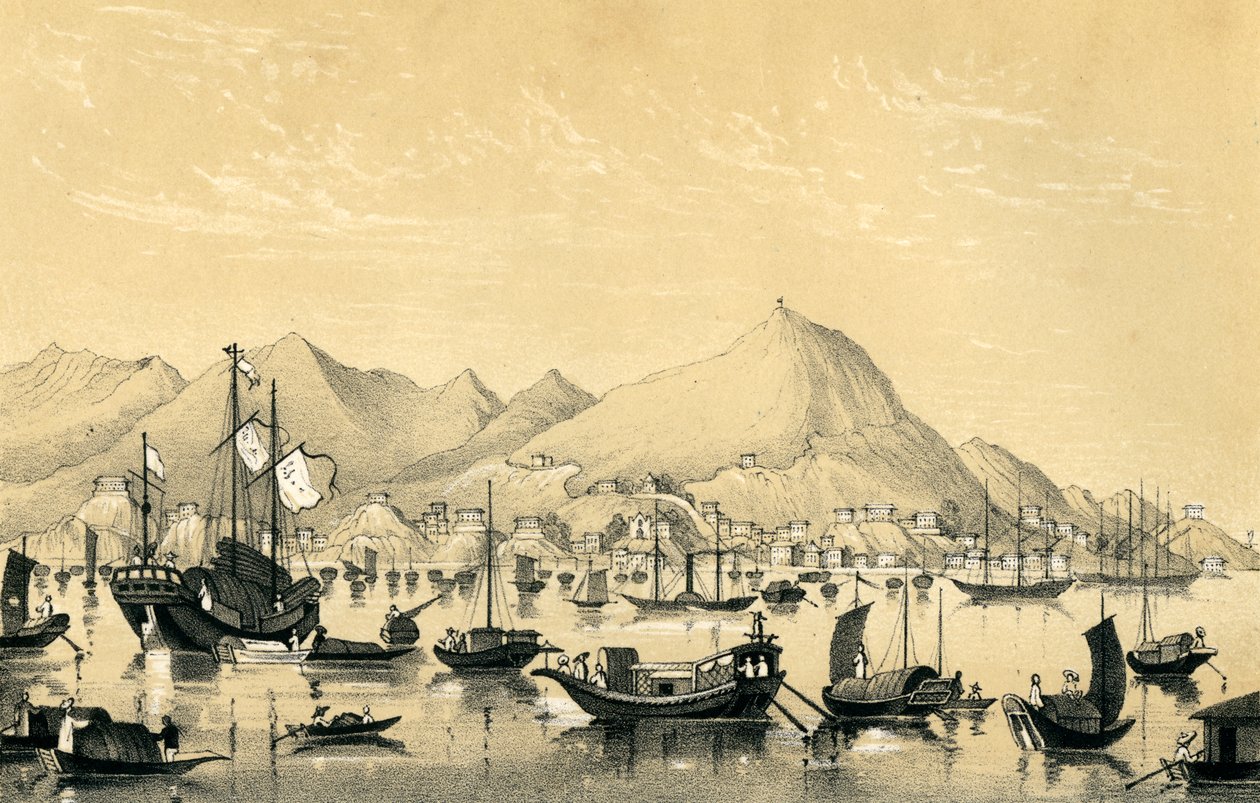 Victoria Town, Hong Kong Island, 1847 od Unbekannt