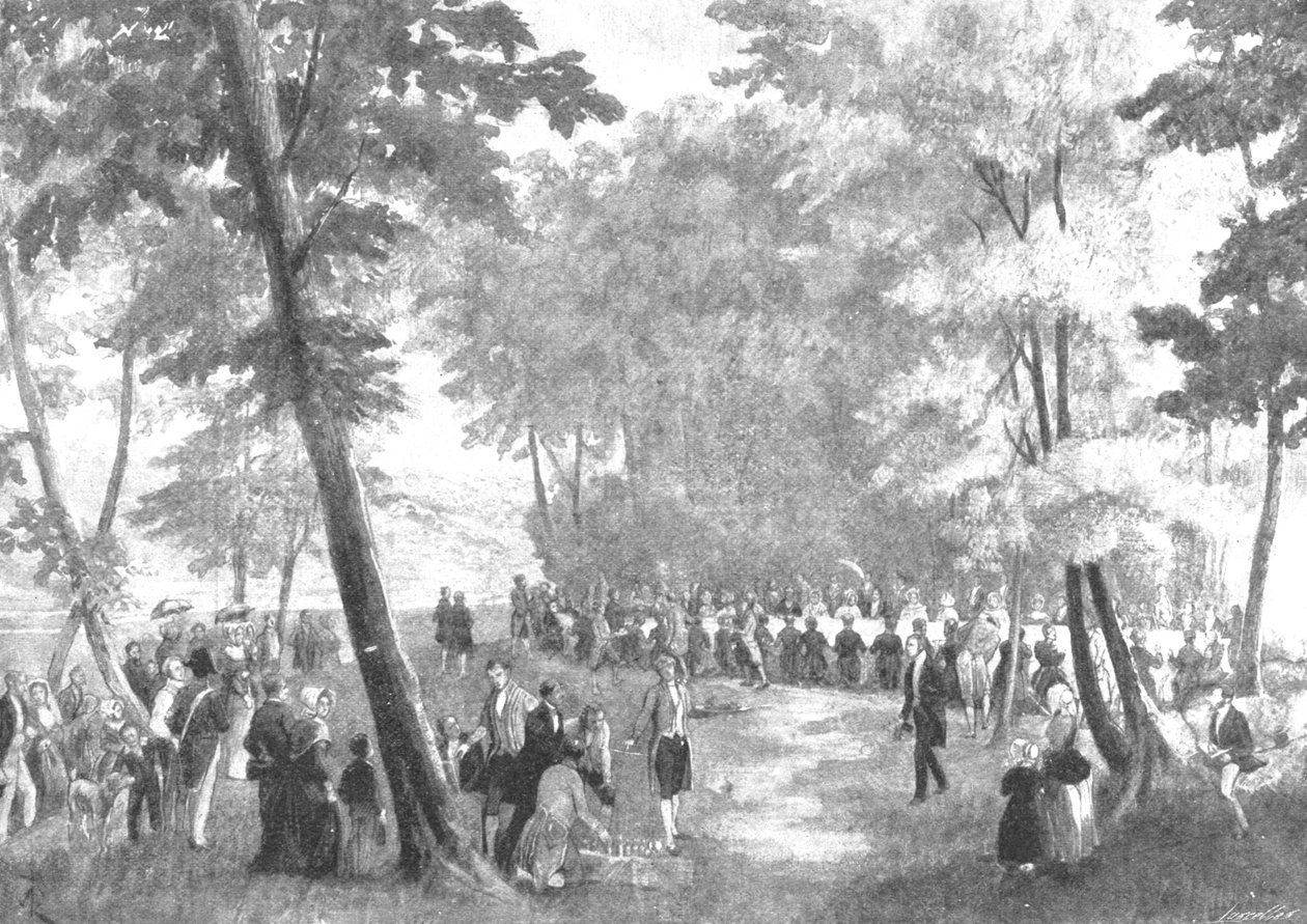 Návštěva Victorias u Louise Philippe v roce 1843: Fete Champetre...v lese Eu, 1901. od Unbekannt