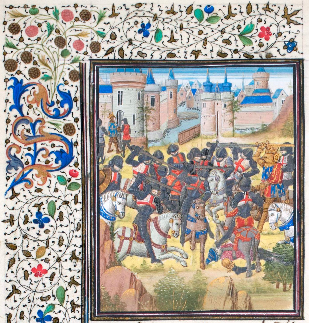 Vítězství Richarda Lví srdce nad Filipem Augustem v roce 1198. Miniatura z Historia od Viléma z Tyru, 60. léta 14. století od Unbekannt