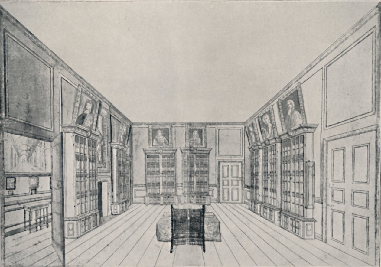 Pohled dovnitř knihovny Samuela Pepyse v York Building, 1928 od Unbekannt
