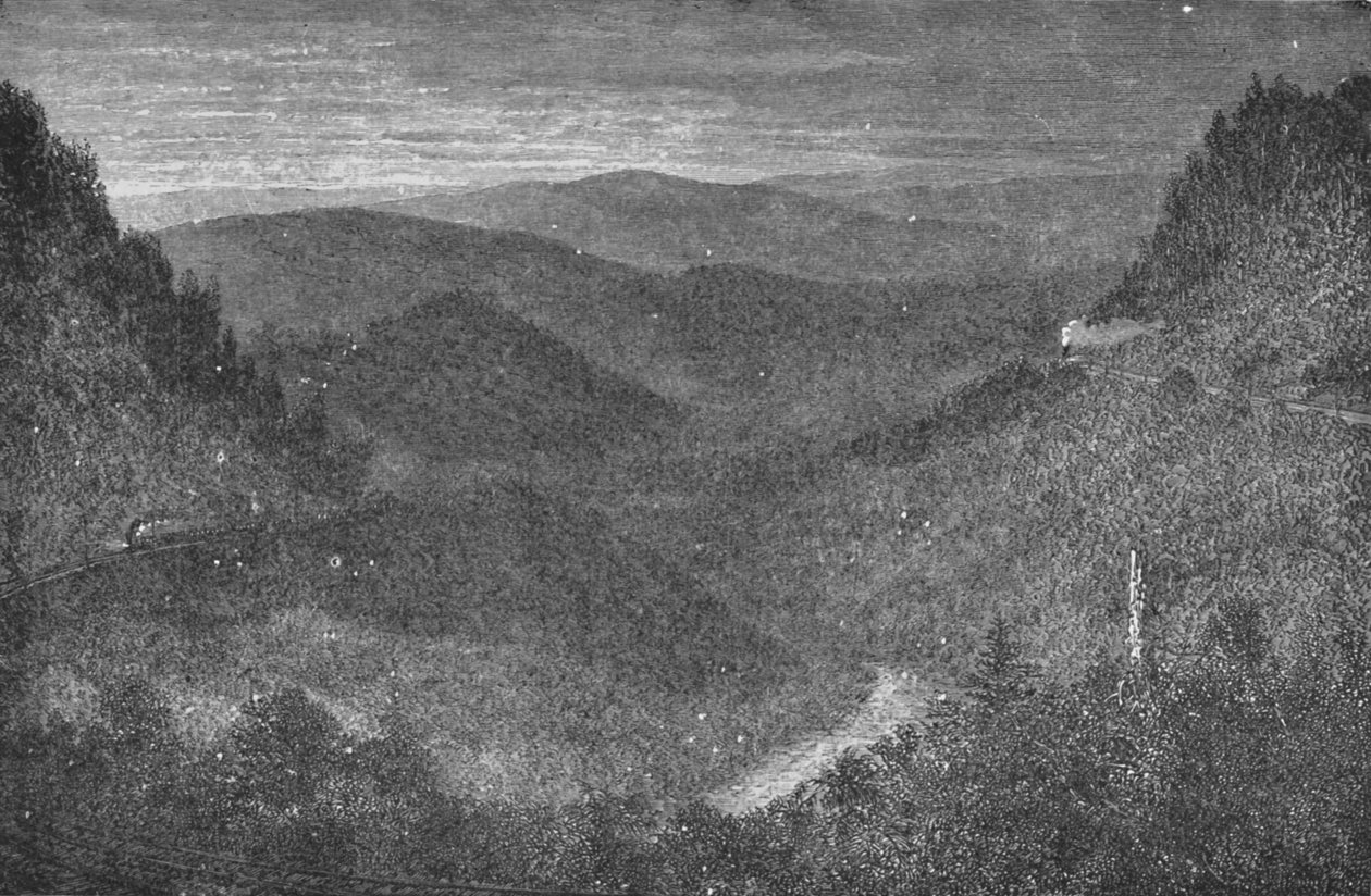 Pohled z Horseshoe Curve brzy ráno, 1883 od Unbekannt