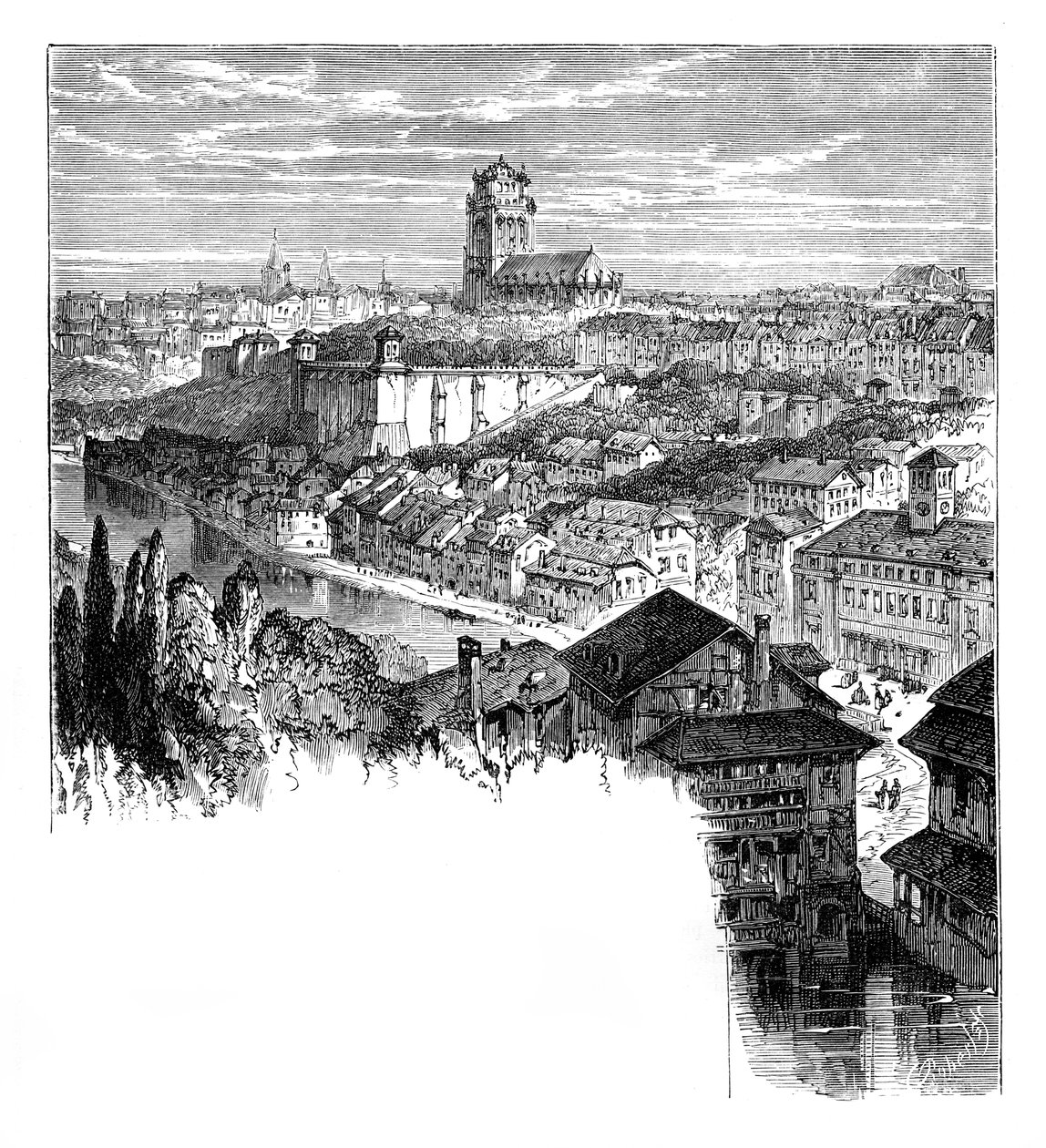 Pohled v Bernu, Švýcarsko, c1888 od Unbekannt