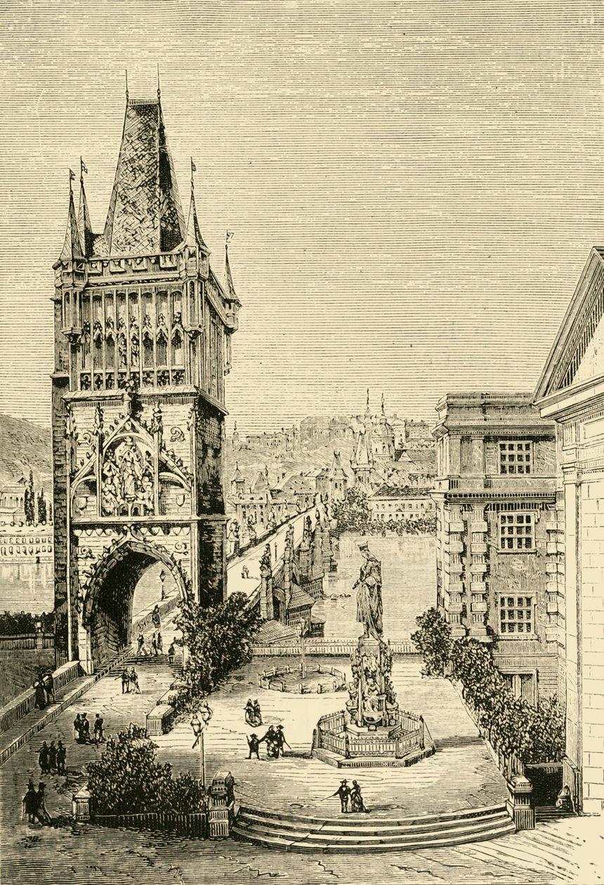 Pohled v Praze - Mostecká věž, 1890. od Unbekannt