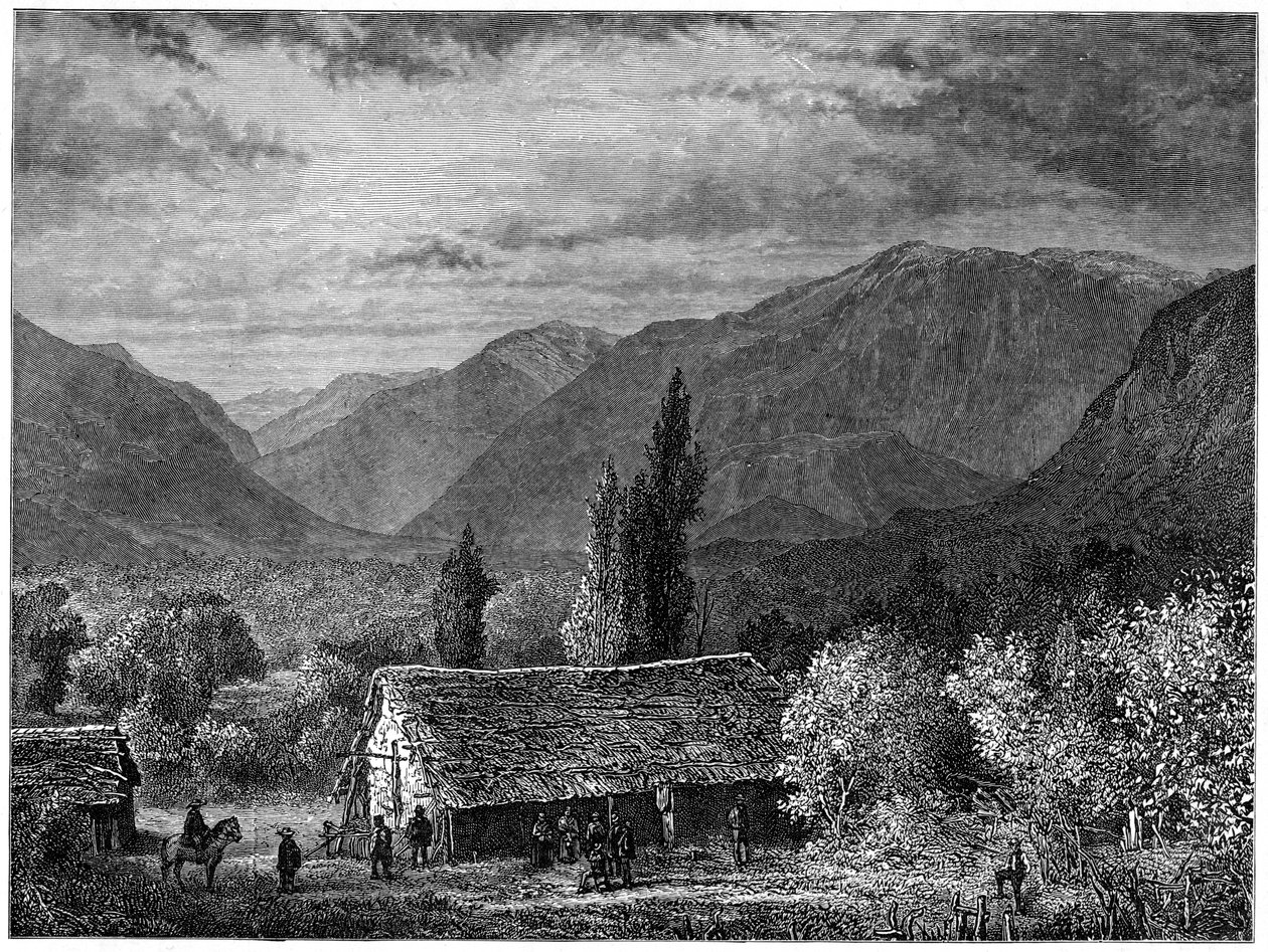 Pohled do údolí Cordillera, Chile, 1877 od Unbekannt