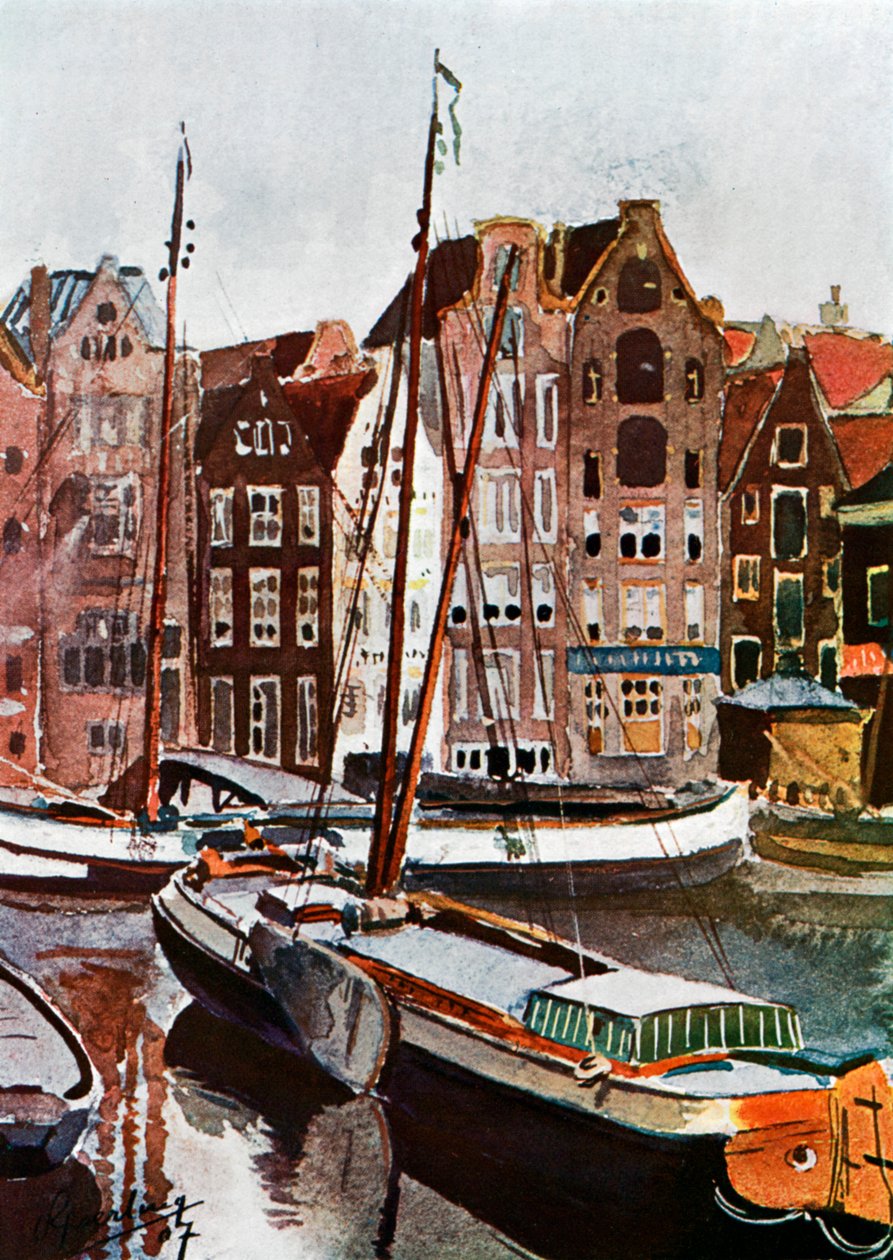 Pohled na Amsterdam, 1907 1911-1912 od Unbekannt