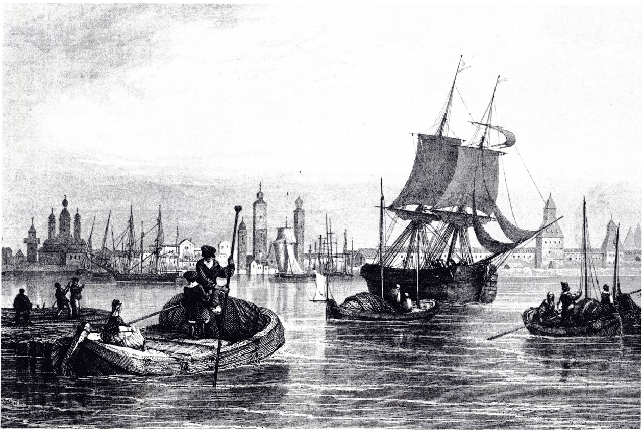 Pohled na Archangelsk, 1835 od Unbekannt