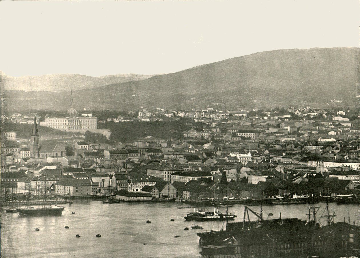 Pohled na Christiania, Oslo, Norsko, 1895. od Unbekannt