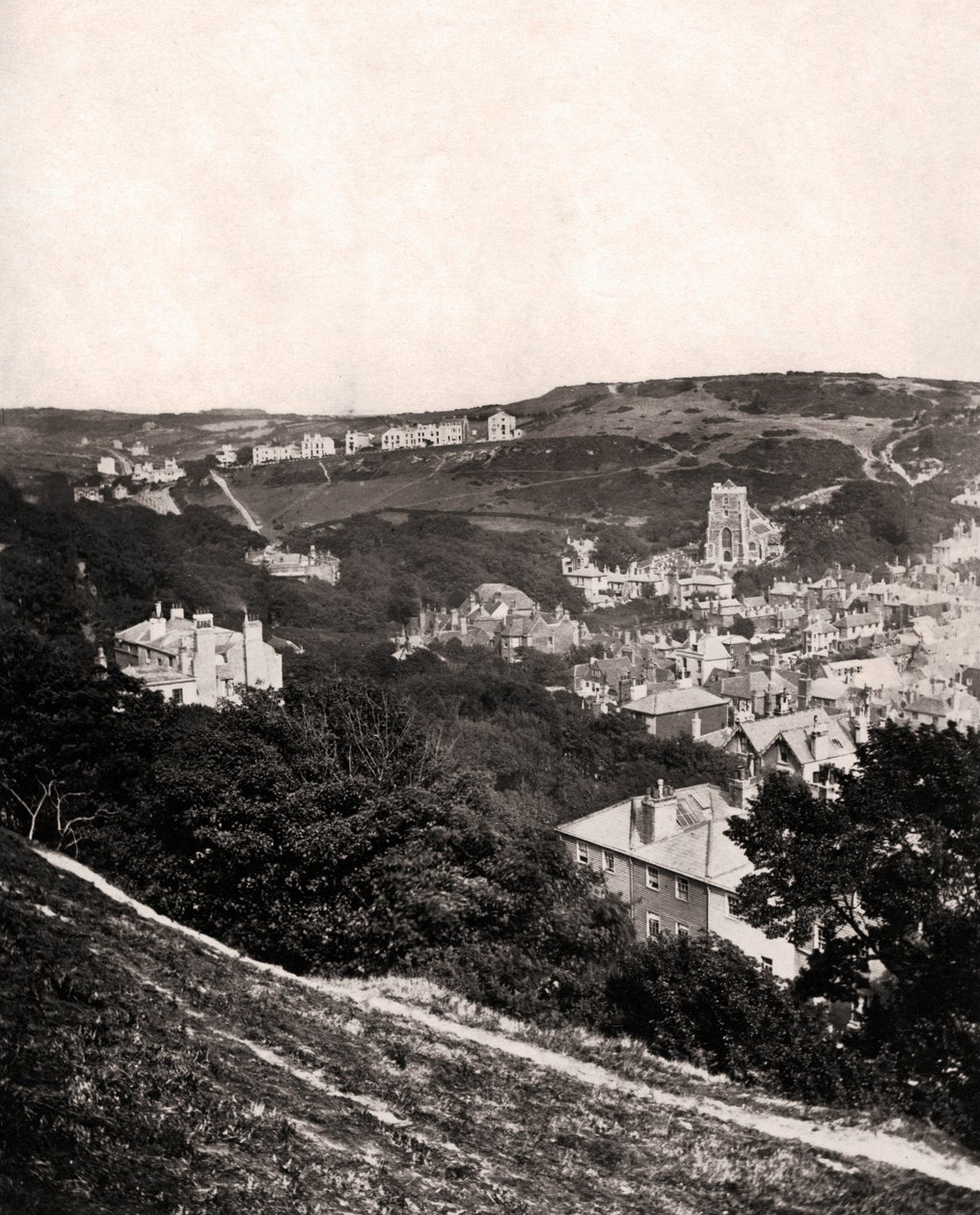 Pohled na Hastings z East Hill, Sussex, c1900 od Unbekannt