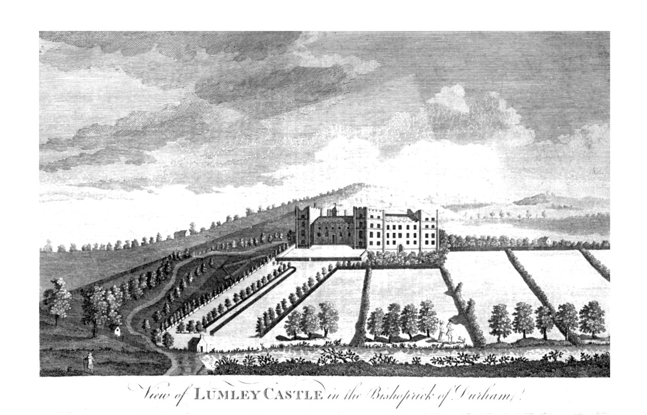 Pohled na hrad Lumley v Bishoprick of Durham., c1779-1790 od Unbekannt