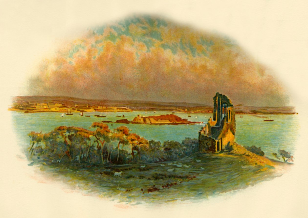 Pohled na Mount Edgcumbe, Cornwall, při pohledu přes Plymouth Sound, c1890. od Unbekannt