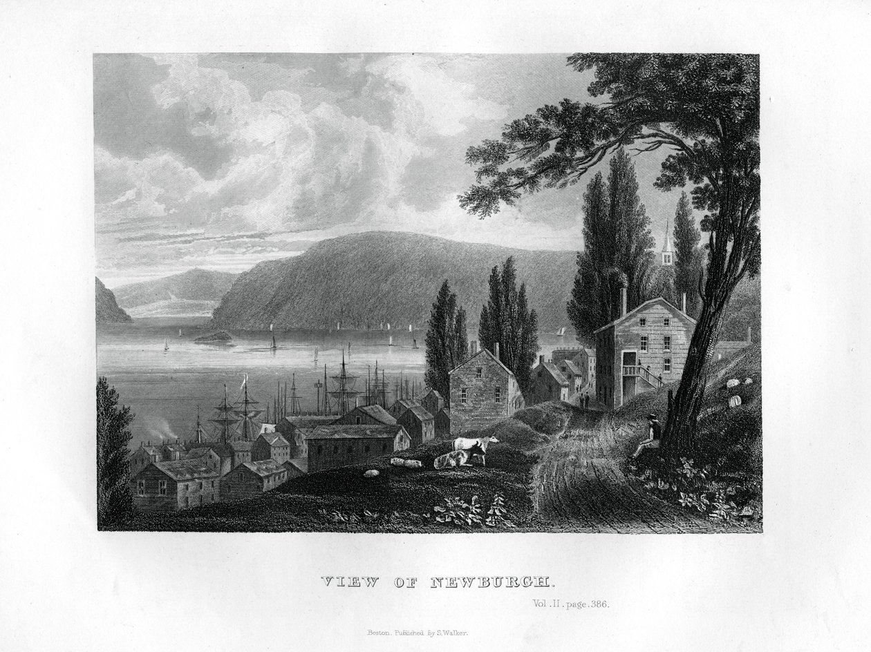 Pohled na Newburgh, stát New York, 1855 od Unbekannt