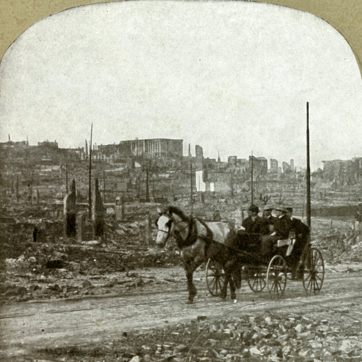 Pohled na Nobb Hill. Rezidenční čtvrť milionářů, 1906. od Unbekannt