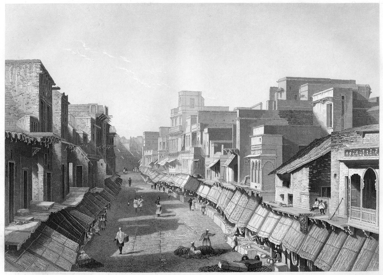 Pohled na Principal Street, Agra, c1860 od Unbekannt