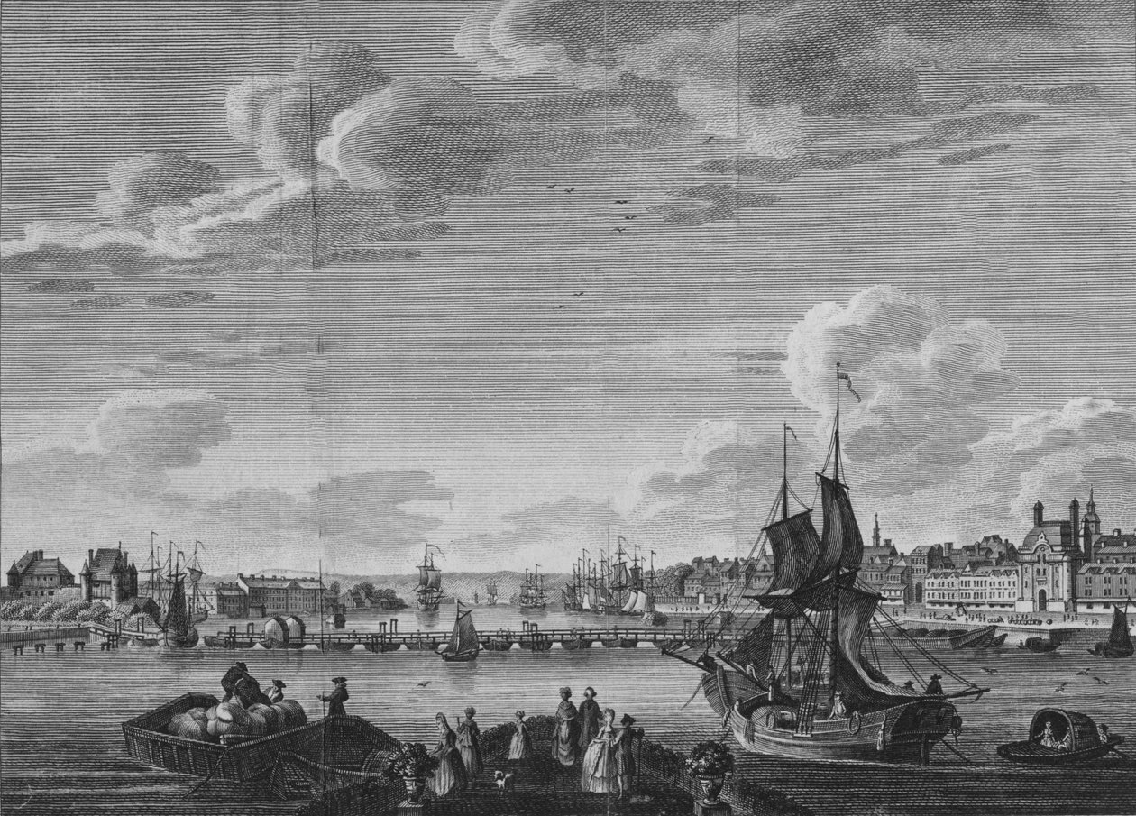Pohled na Rouen, 1782 od Unbekannt