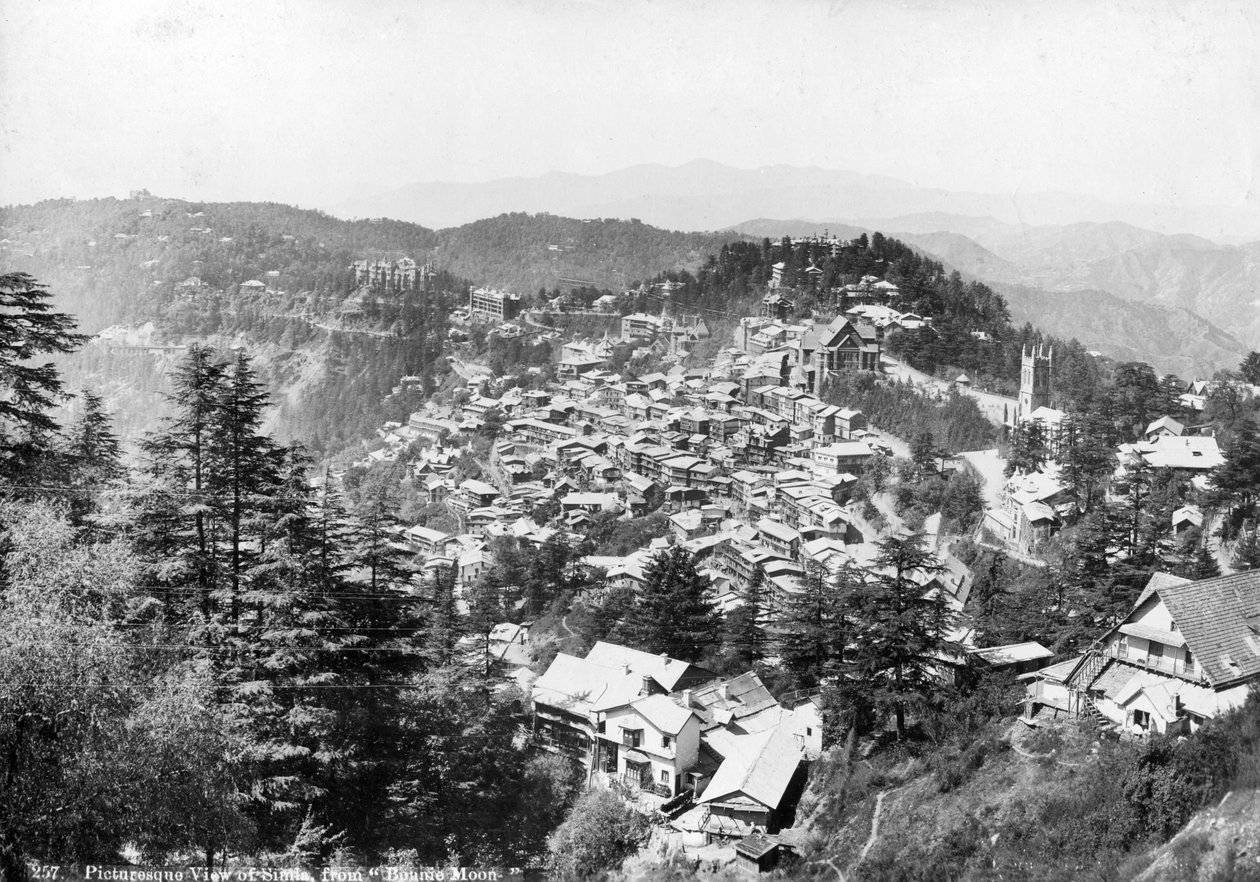 Pohled na Shimla, z Bonnie Moon, Indie, 20. století od Unbekannt