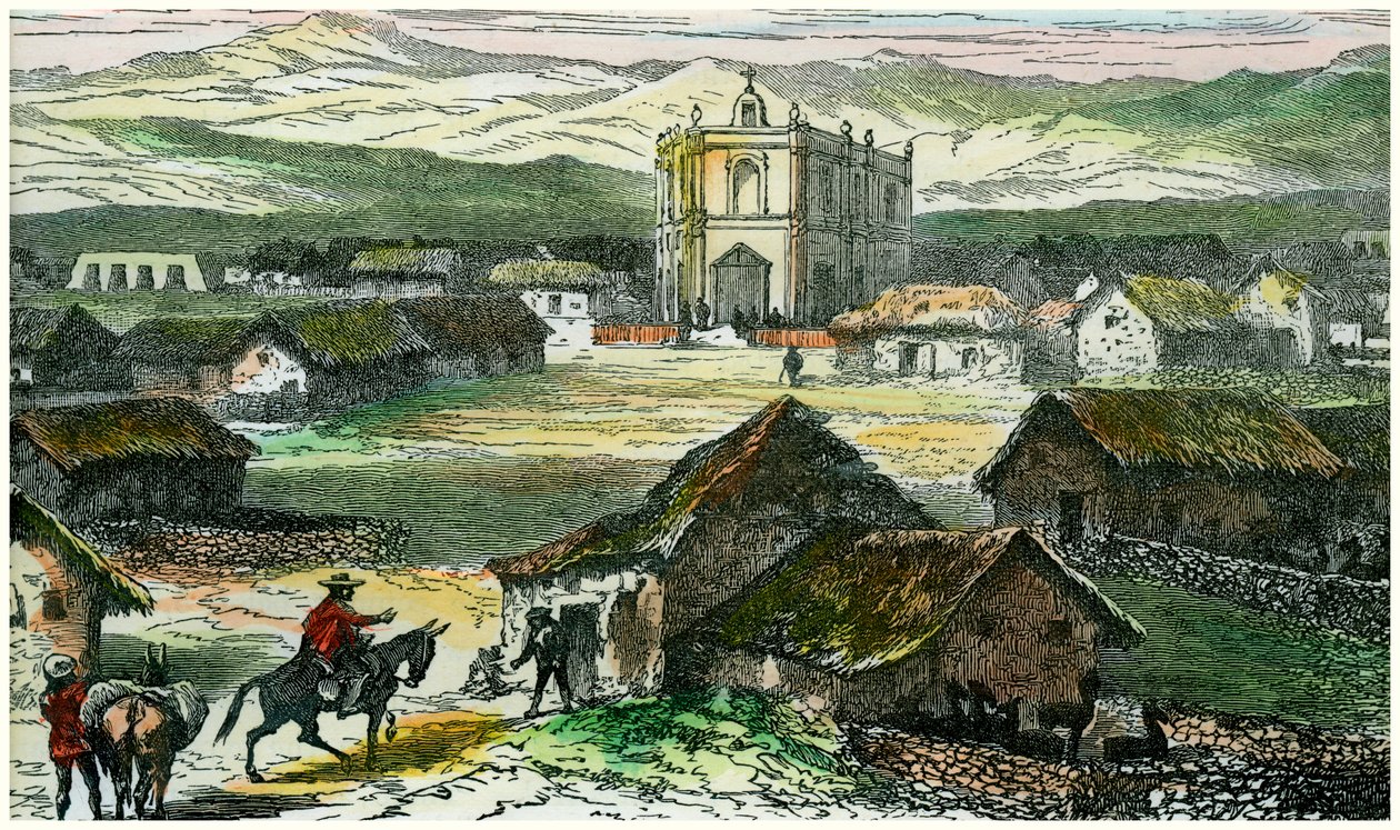 Pohled na Tiahuanaco, poblíž jezera Titicaca, Bolívie, c1880 od Unbekannt