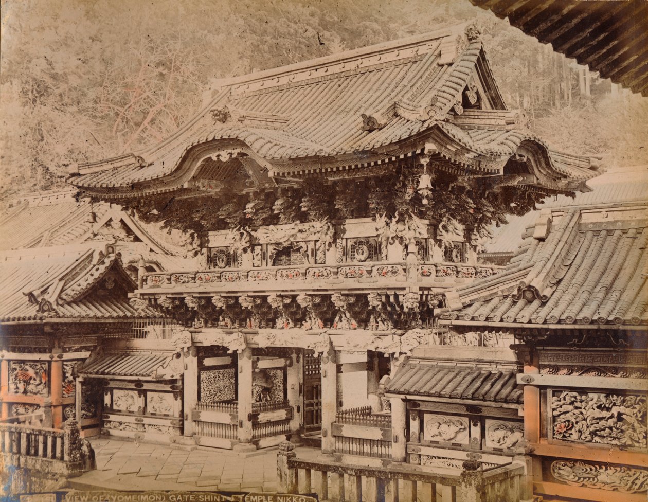 Pohled na Yomeimon Gate – šintoistický chrám Nikko, c1890-1900 od Unbekannt