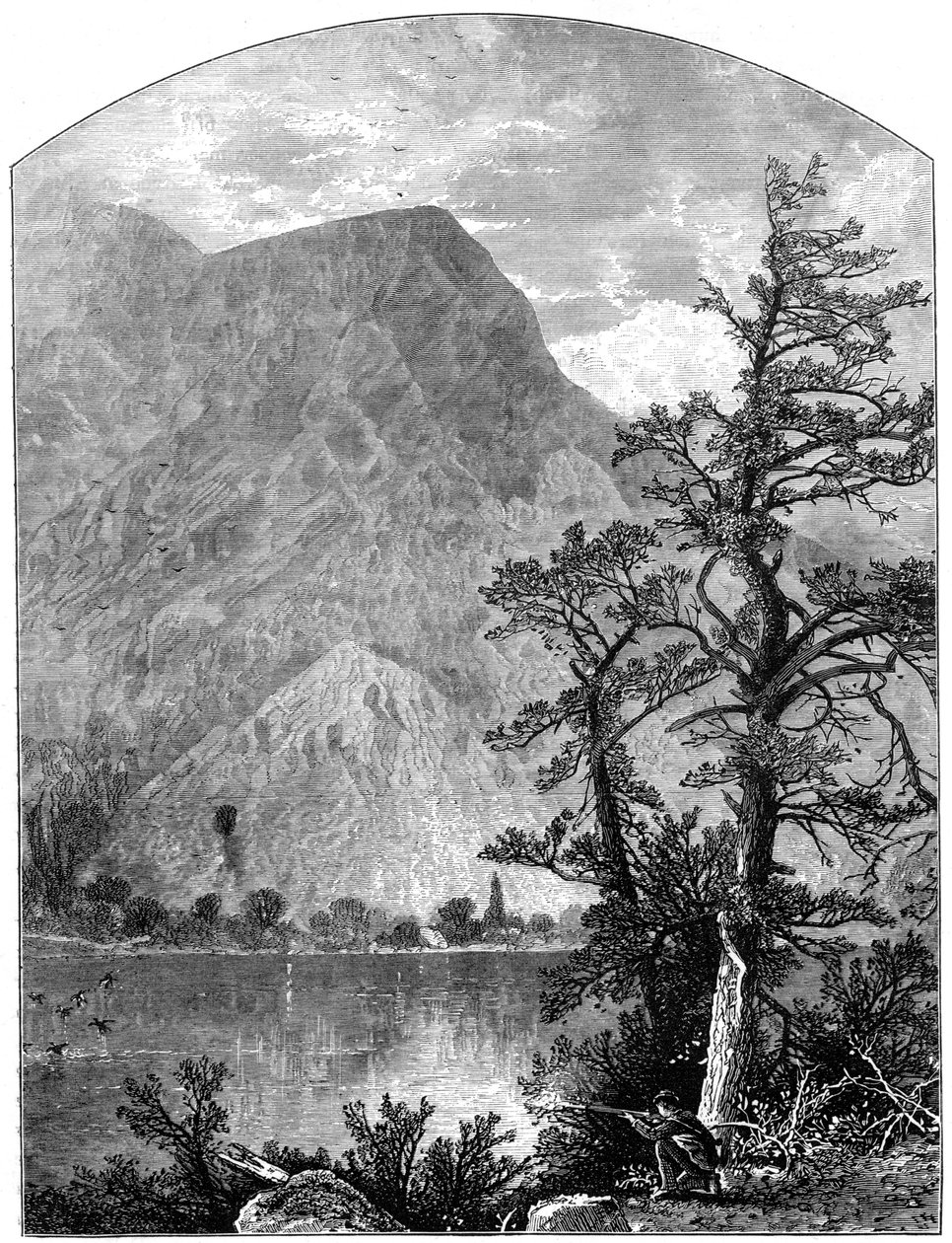 Pohled na výběžek Blue Mountains, Delaware Water Gap, New Jersey, USA, 1877 od Unbekannt