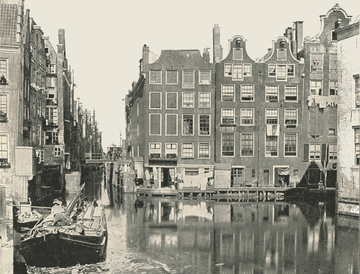 Pohled na jeden z hlavních kanálů, Amsterdam, Nizozemsko, 1895. od Unbekannt