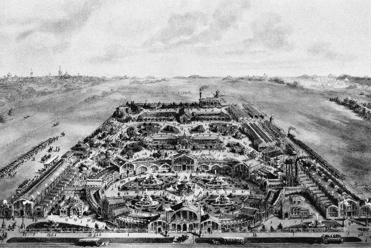 Pohled na Všeruskou výstavu 1882 Chodynka, Moskva, 1882 od Unbekannt