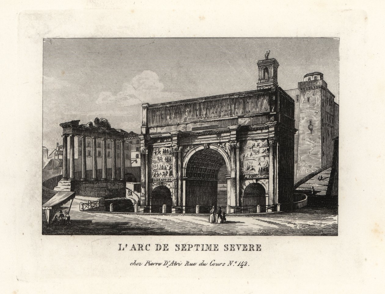 Pohled na oblouk Septimia Severa, Arco di Settimio Severo, Forum Romanum, Řím od Unbekannt