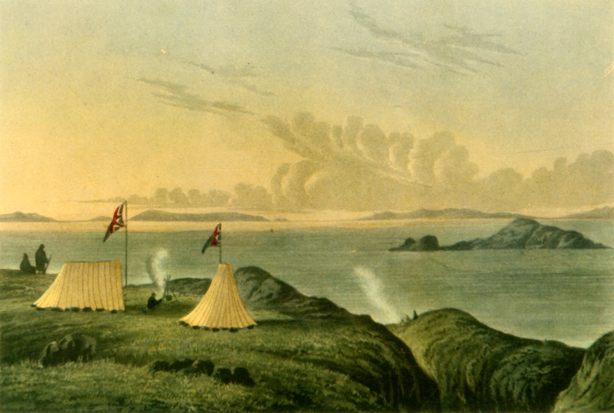 „Pohled na Arktické moře z ústí řeky Copper Mine, půlnoc, červenec 1821“, 1946. od Unbekannt