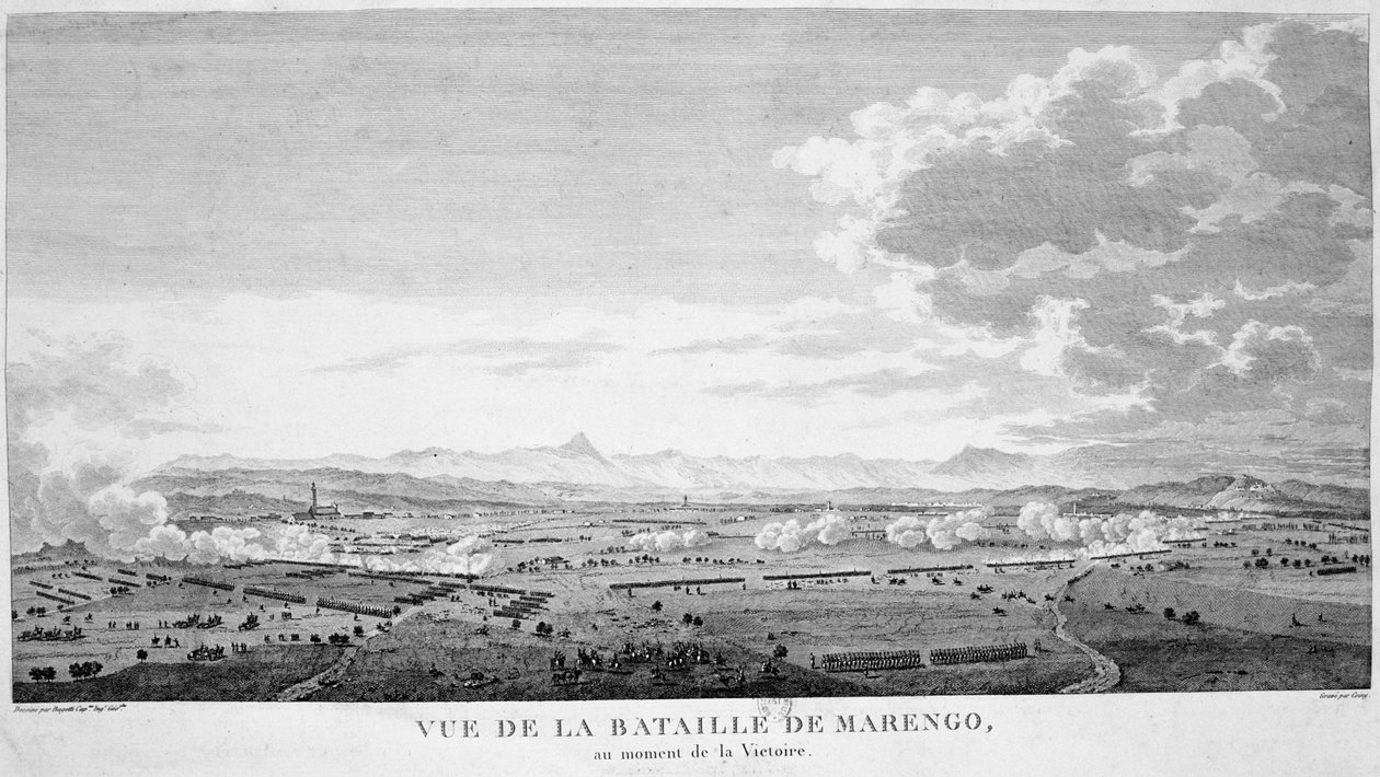 Pohled na bitvu u Marenga v okamžiku vítězství, 1800 od Unbekannt