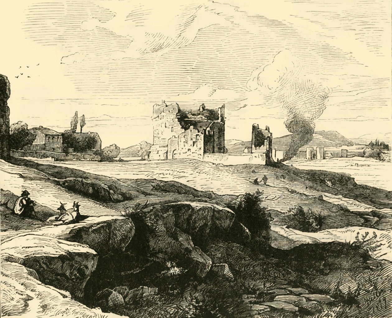 Pohled na Campagna z Via Appia, 1890. od Unbekannt