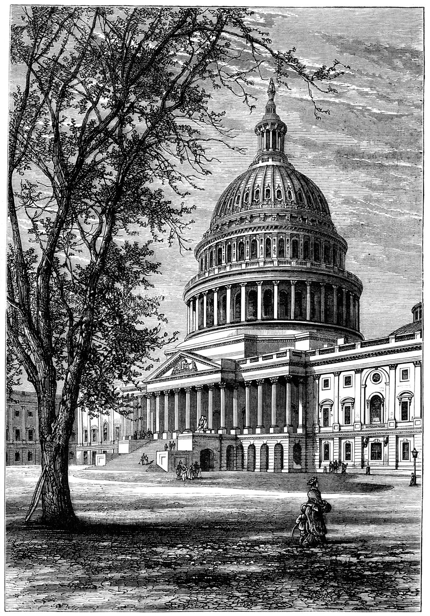 Pohled na Capitol, Washington DC, USA, c1880 od Unbekannt