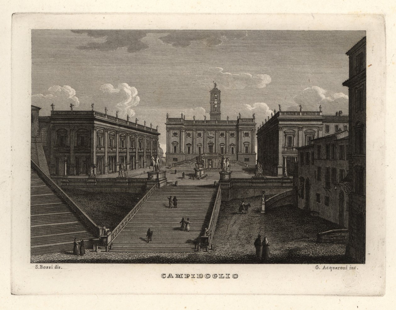 Pohled na Capitoline Hill, Campidoglio, Řím, s Palazzo Senatorio od Unbekannt
