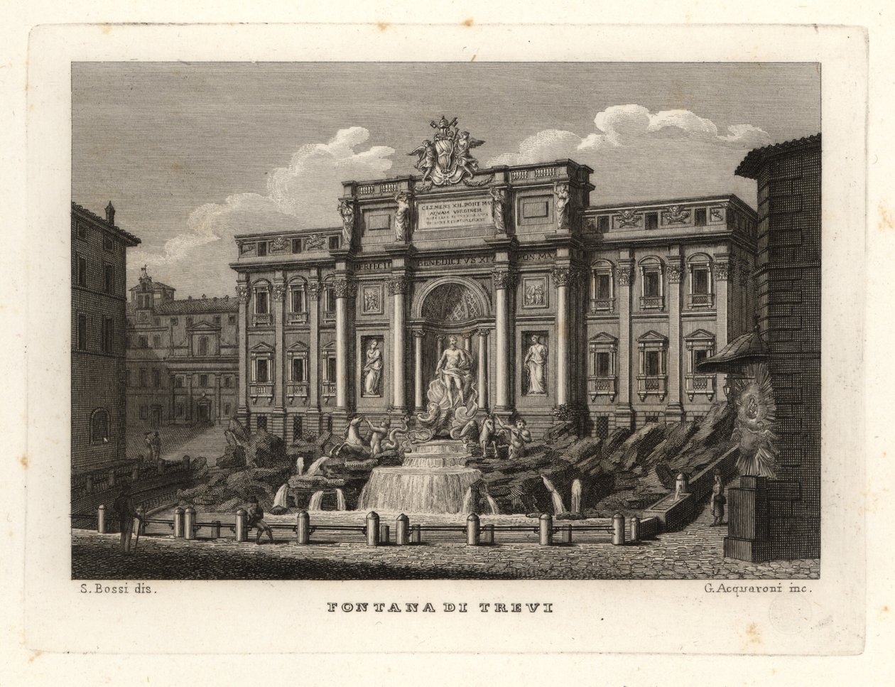Pohled na fontánu di Trevi, Fontana di Trevi, Řím od Unbekannt