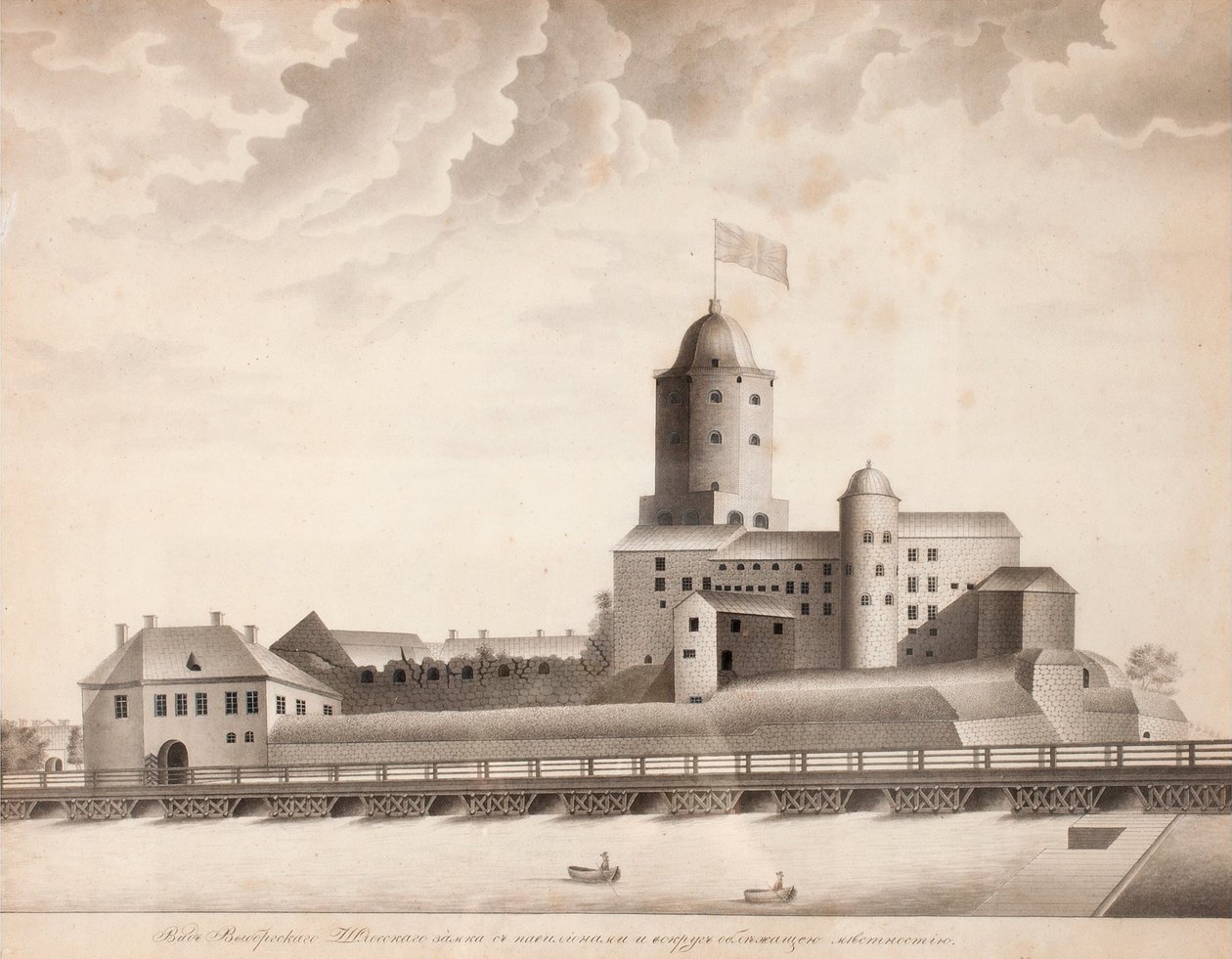 Pohled na hrad Vyborg, c. 1840 od Unbekannt