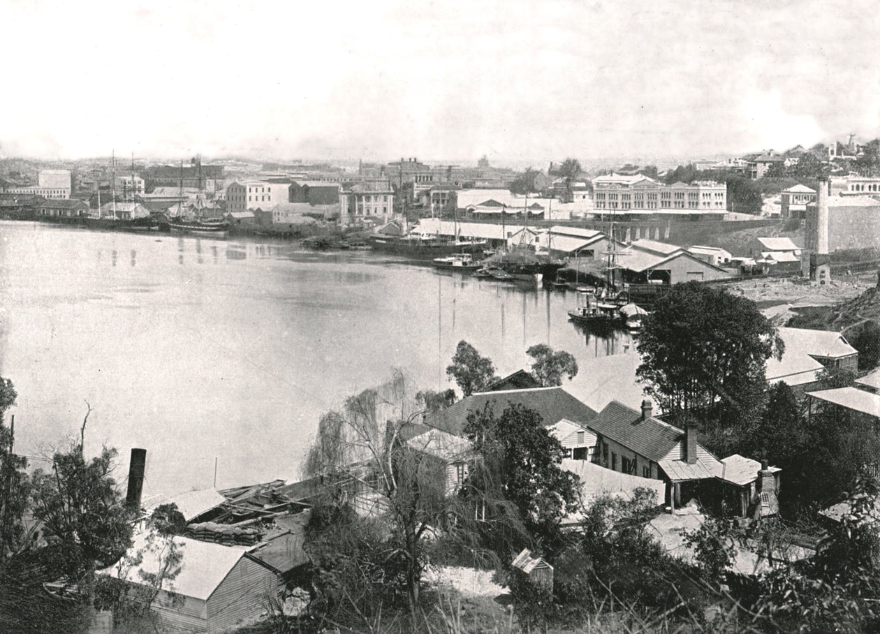 Pohled na město a řeku, Brisbane, Austrálie, 1895. od Unbekannt