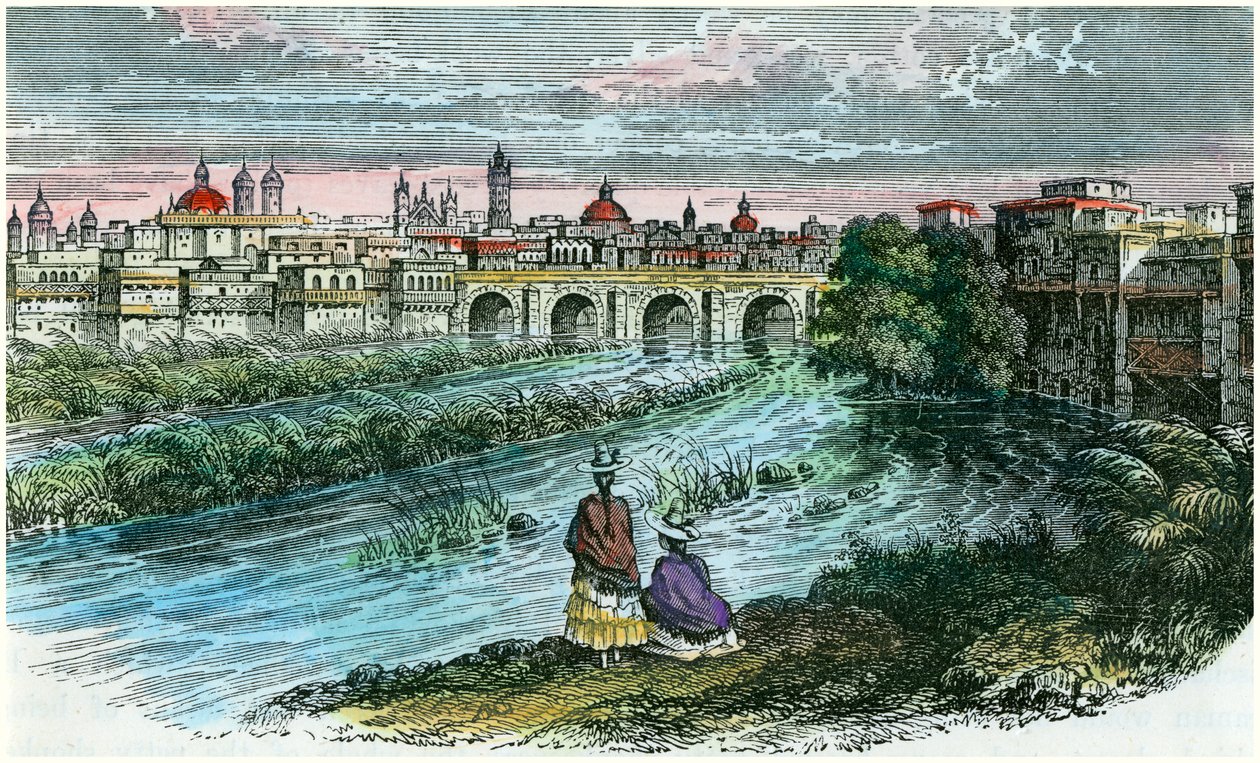 Pohled na město Lima, hlavní město Peru, od řeky Rimac, c1875 od Unbekannt