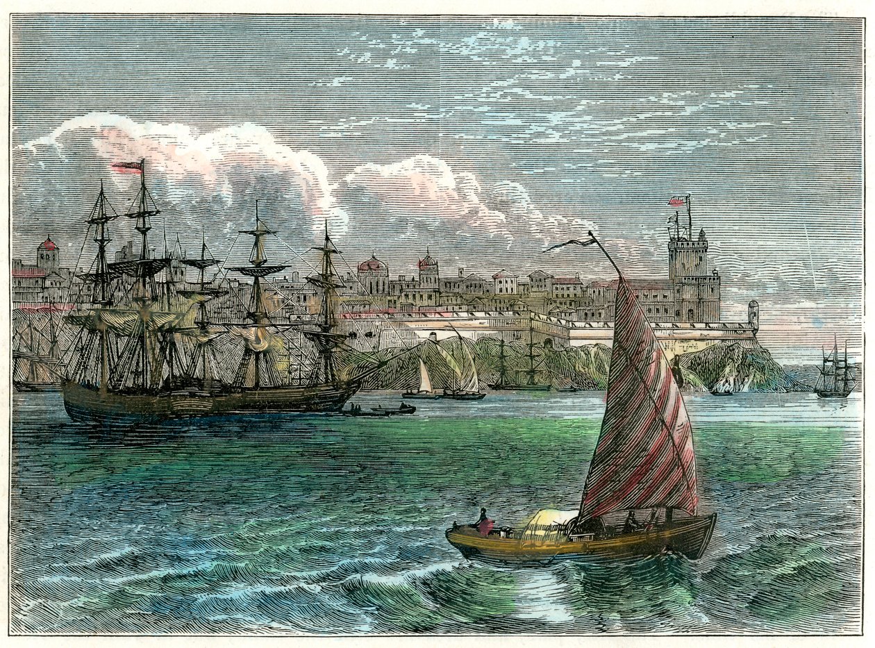 Pohled na město San Domingo z přístavu, Dominikánská republika, c1880 od Unbekannt