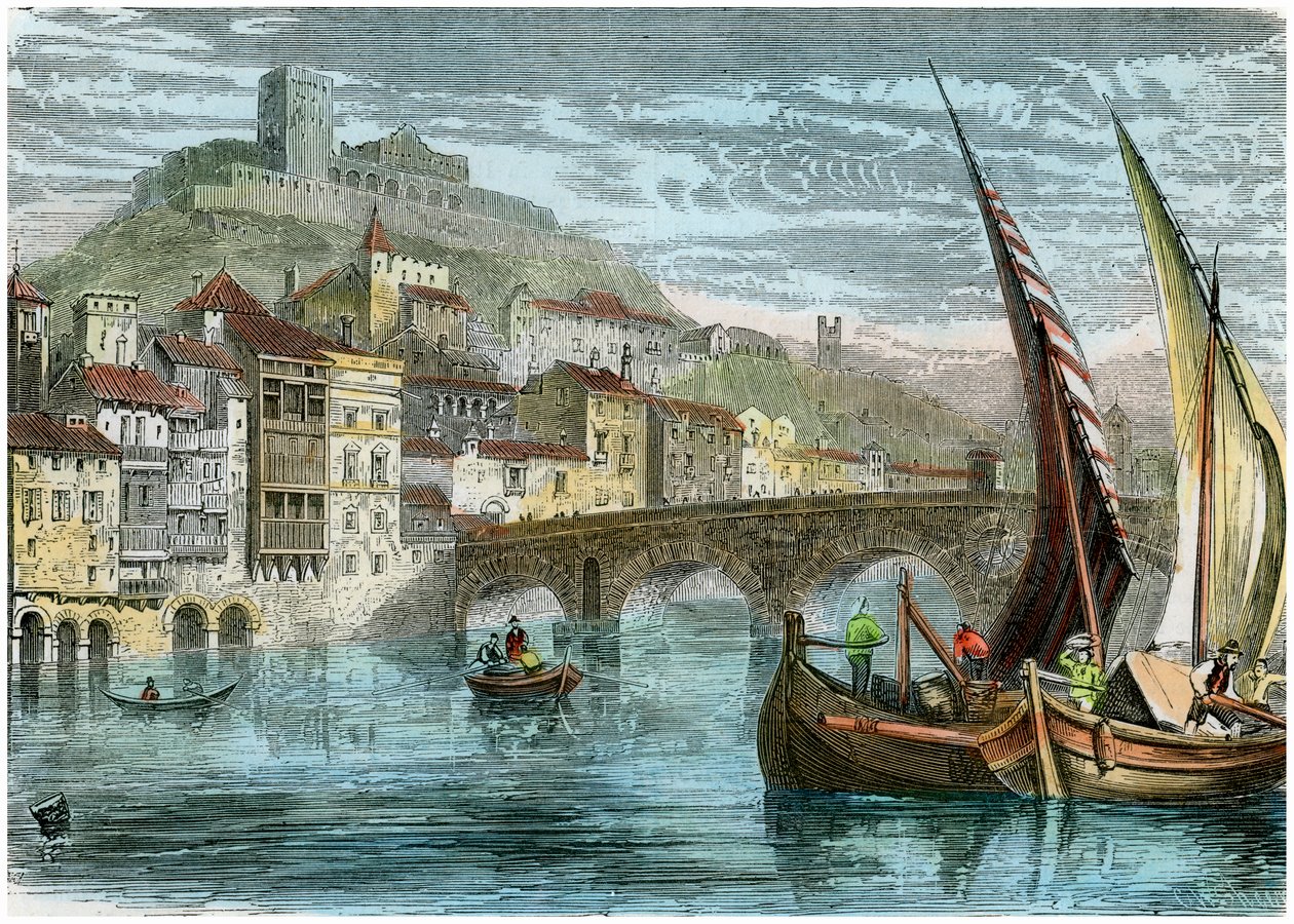 Pohled na město Verona, Itálie, c1880 od Unbekannt