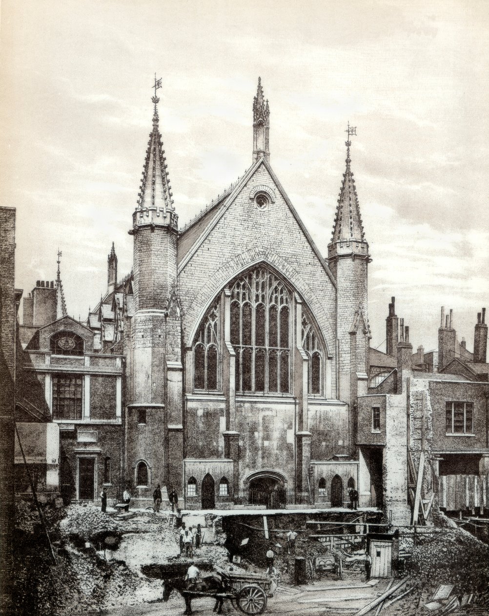 Pohled na východní konec Guildhall a Old Library, City of London, 1886 od Unbekannt