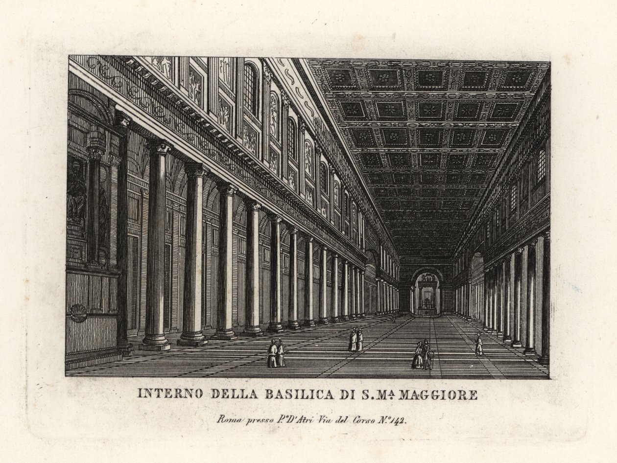 Pohled na interiér baziliky di Santa Maria Maggiore, kostel Saint Mary Major, Řím od Unbekannt